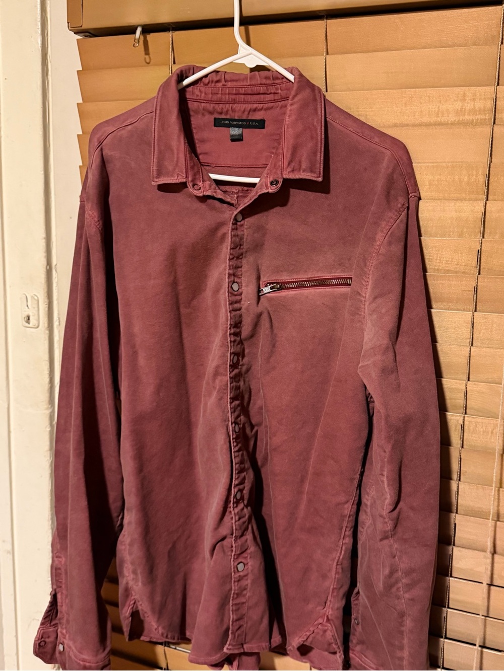 John Varvatos Men's Button-Down Shirt in Dusty Burgundy